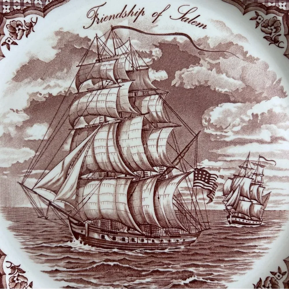 Vintage Fair Winds Friendship of Salem Dinner Plates Set of 2 Collectible